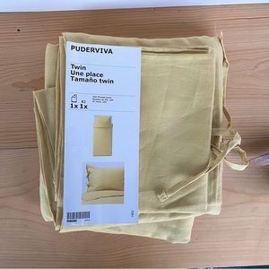 NEW Ikea 100% Linen Twin Duvet & Pillowcase